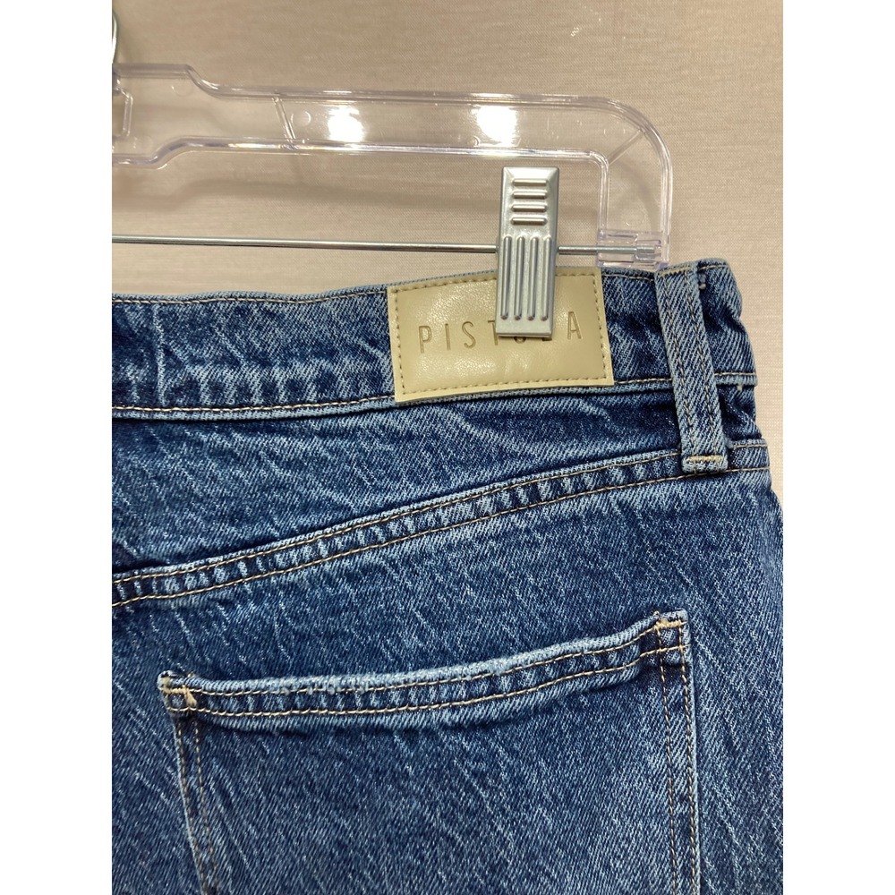 Pistola Wide Leg Jeans 31 Blue High Rise Frayed Hem Raw Edge Denim - Picture 9 of 10